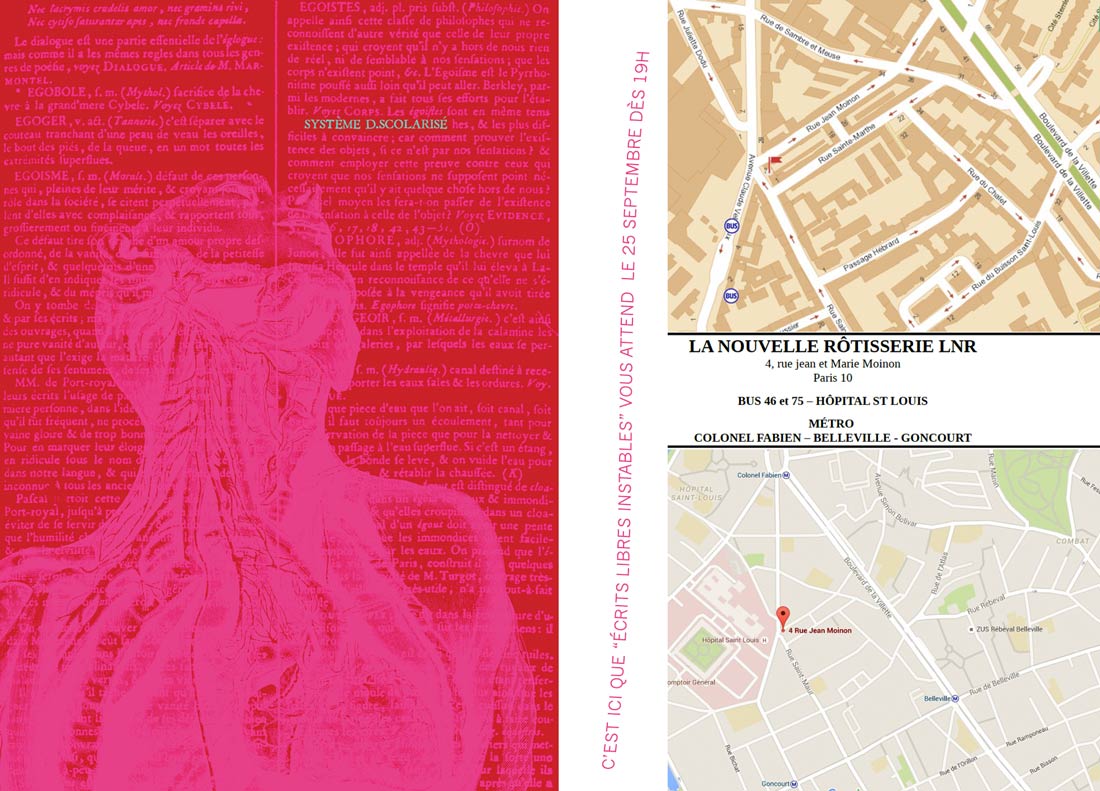 Affiche Invitation à la Rôtisserie par le Collectif Ecrits Libres Instables
