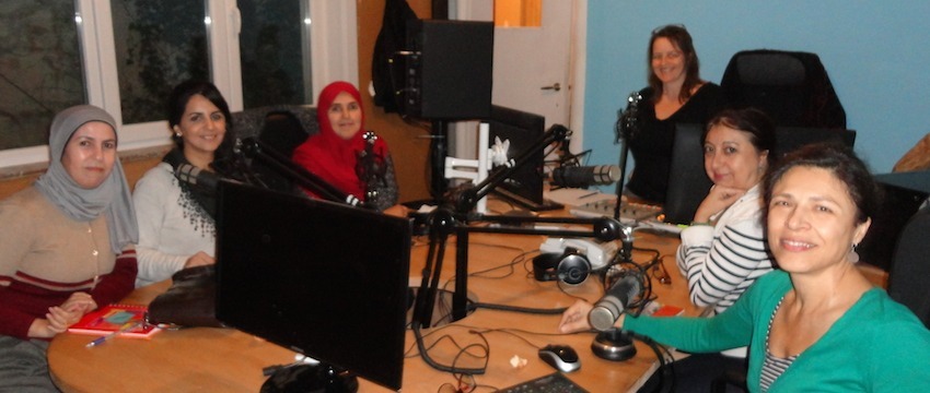 Le Collectif Des Encres d'Elles dans le studio de Radio  Air Libre, le 15 novembre 2018