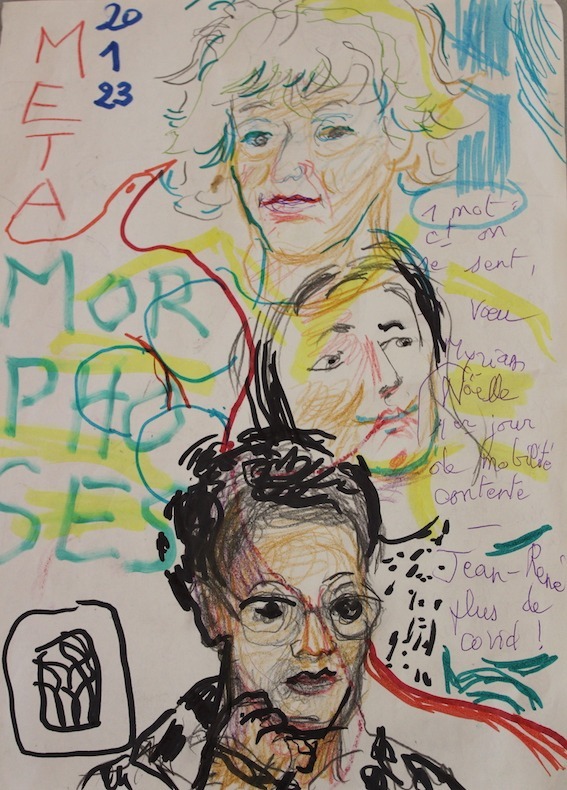 Illustration de la couverture du recueil Métamorphoses, réalisée par Myriam Prist-Scoriels