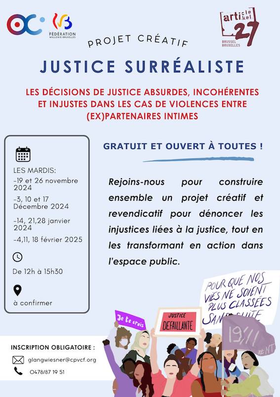 Affiche de lancement du projet "Justice surréaliste"