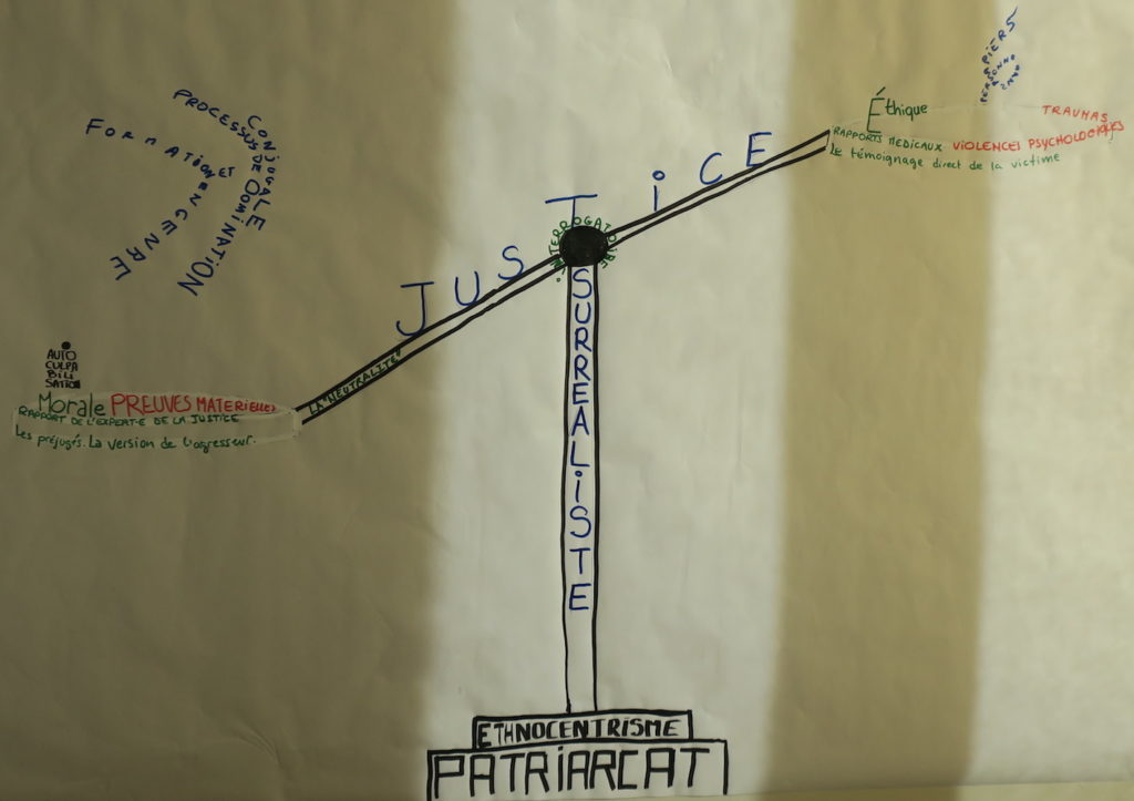 Calligramme préparé par le groupe et continué à la MMF